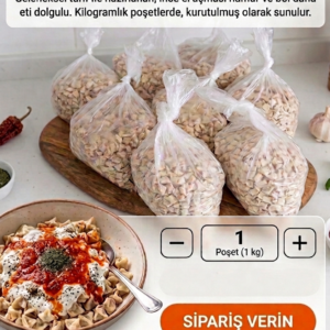 Geleneksel Tarifle Hazırlanan El Yapımı Mantı